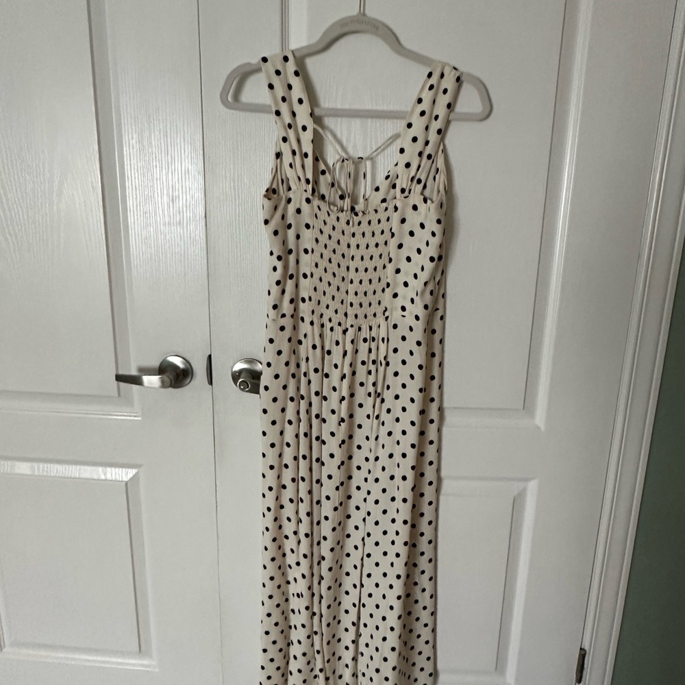 Reformation Cream and Black Polka Dot Maxi Dress - Picture 2 of 3